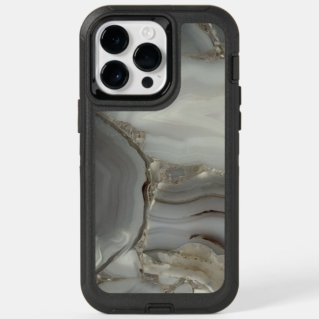 Gray Marble with Gold Vein Otterbox iPhone Case (Back)