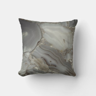 Gray Marble with Gold Vein Outdoor Pillow