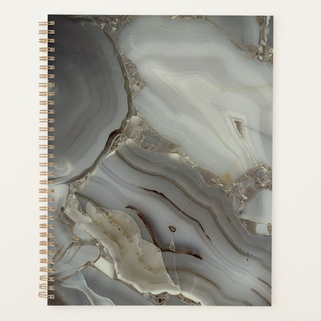Gray Marble with Gold Vein Planner (Front)
