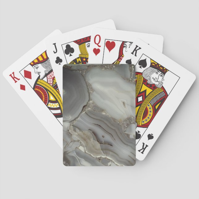 Gray Marble with Gold Vein Poker Cards (Back)