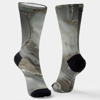 Gray Marble with Gold Vein Socks