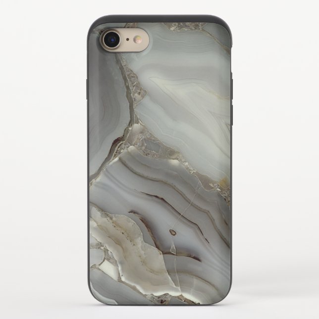 Gray Marble with Gold Vein Uncommon iPhone Case (Back)