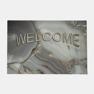 Gray Marble with Gold Vein Welcome Matts Doormat