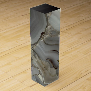 Gray Marble with Gold Vein Wine Box