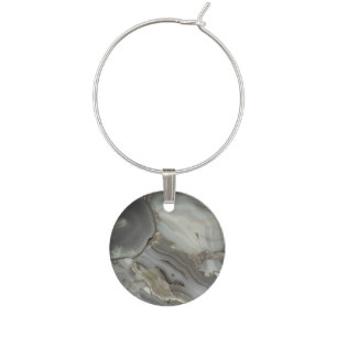 Gray Marble with Gold Vein Wine Charm