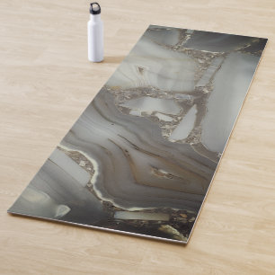 Gray Marble with Gold Vein Yoga Mat