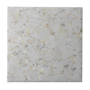 Gray marble with gold veins ceramic tile