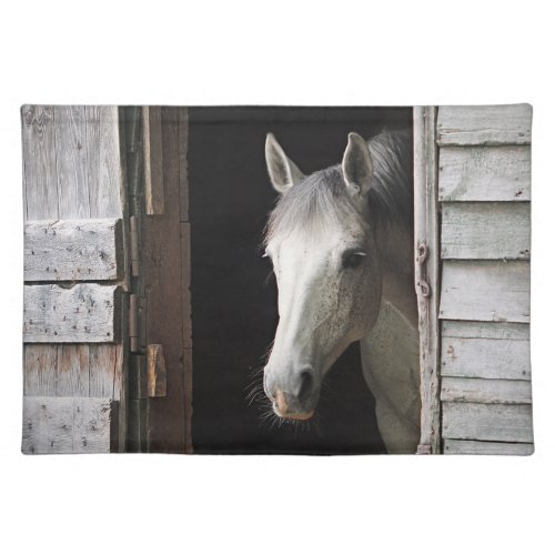 Gray Mare Horse Animals Cloth Placemat