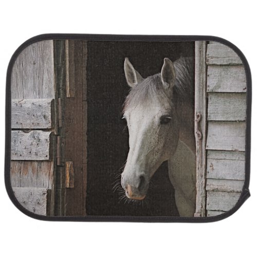 Gray Mare Horse  Barn Farm Animals Car Floor Mat