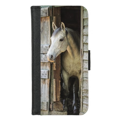 Gray Mare Horse Farm Animals iPhone 87 Wallet Case