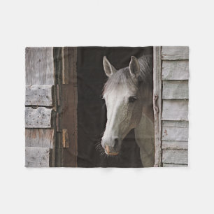 Gray Mare Horses Fleece Blanket