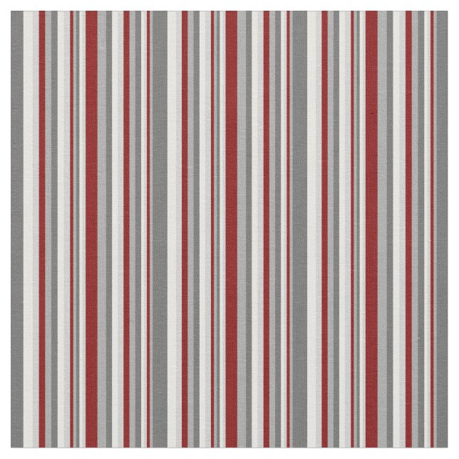 Gray, Maroon & Mint Cream Stripes Pattern Fabric (Close Up)