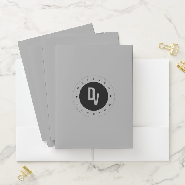 Gray Matte l Professional Business Logo  Pocket Folder (In Situ)