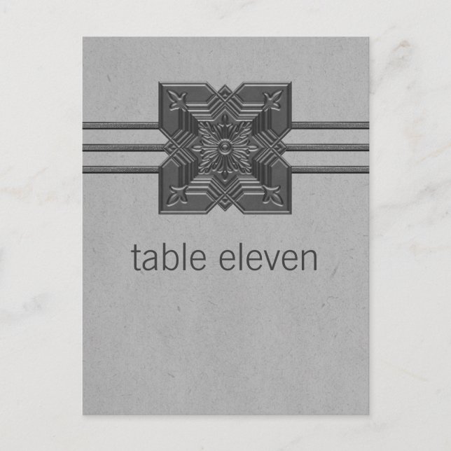 Gray Medallion Border Table Postcard (Front)
