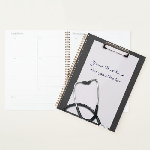 Gray Medical Clipboard with Stethoscope Planner
