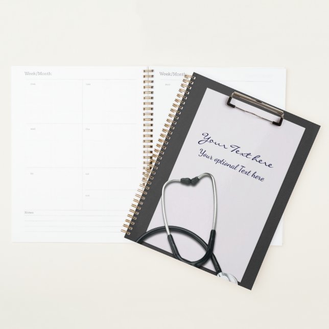 Gray Medical Clipboard with Stethoscope Planner (Display)