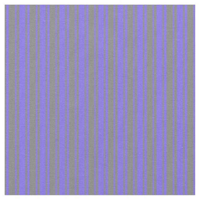 Gray & Medium Slate Blue Stripes Fabric (Close Up)
