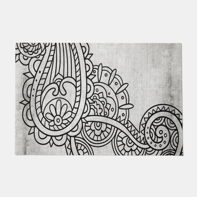 Gray Mehndi Motif Doormat (Front)