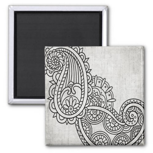 Gray Mehndi Motif Magnet