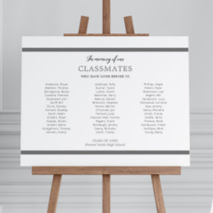 Gray Memory Of Classmates Up To 42 Names Reunion Foam Board