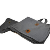 Gray Messenger Bag w/ Sherlock Holmes Print (Open 3/4)