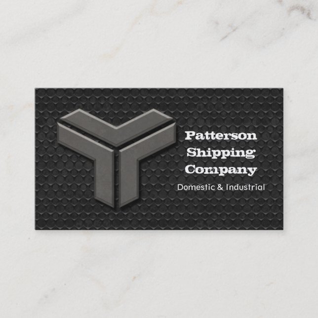 Gray Metal Grunge Business Card (Front)