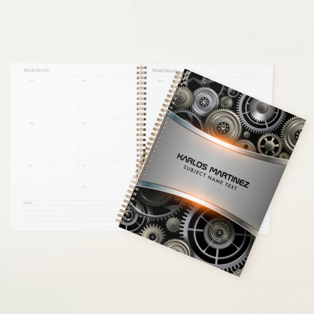 Gray metallic background notebook (Display)