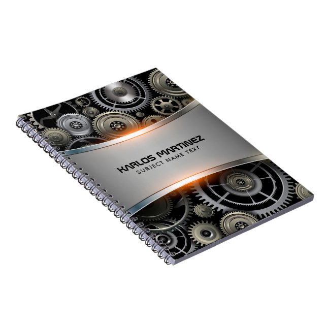 Gray metallic background notebook (Right Side)