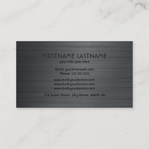 Gray Metallic Brushed Aluminum Look 2 Business Card