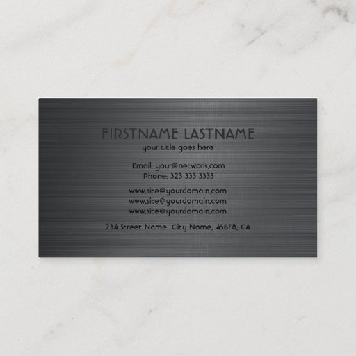 Customizable Gray Metallic Brushed Aluminum Look 2 Business Card