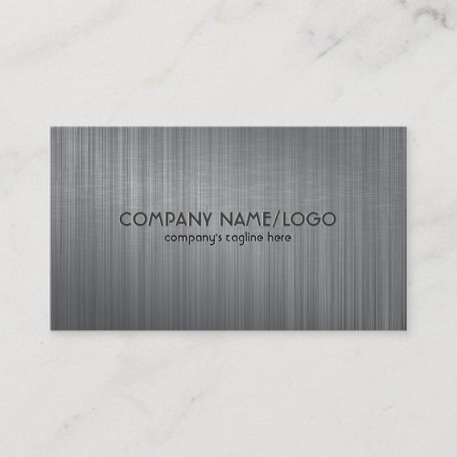 Gray Metallic Brushed Aluminum Look Business Card Template
