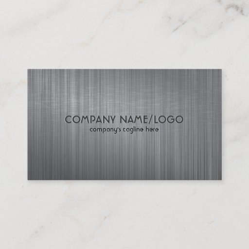 Customizable Gray Metallic Brushed Aluminum Look Business Card Template