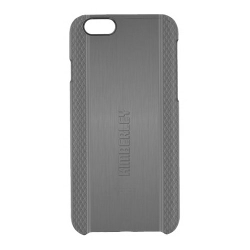 Gray Metallic Geometric Design Clear iPhone 66S Case