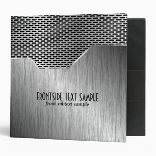 Gray Metallic Look Brushed Steel 3 Ring Binder