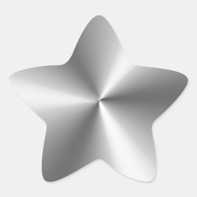 Gray Metallic Silver Look Star Sticker (Front)