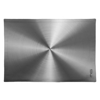 Gray Metallic Stainless Steel Look Cloth Placemat by ArtOnKitchenWare at Zazzle