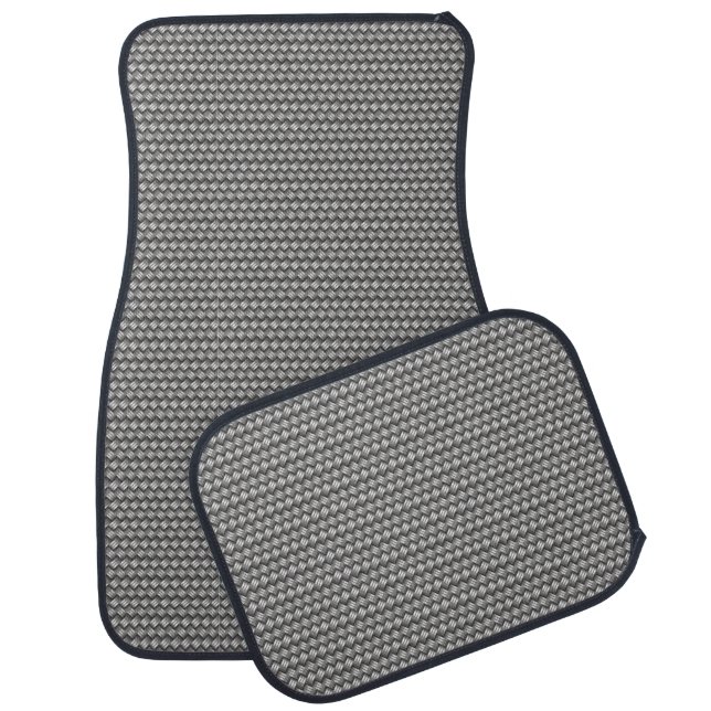 Gray Metallic Woven Look Car Mat Set (Set)