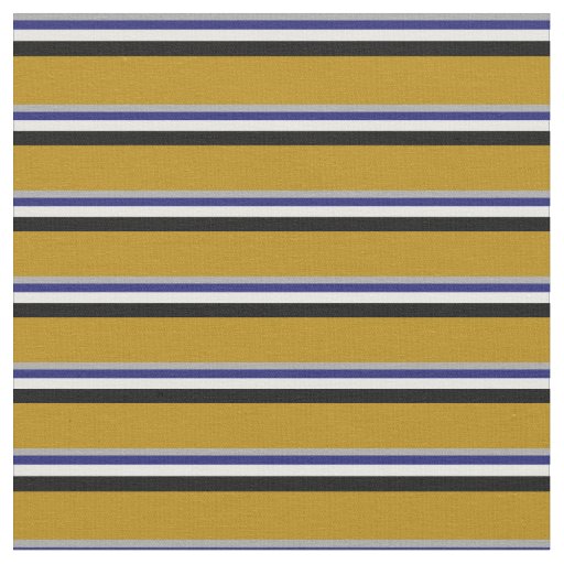 Gray, Midnight Blue, Mint Cream, Black & Goldenrod Fabric