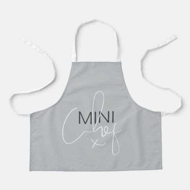Gray Mini Chef  Apron (Front)