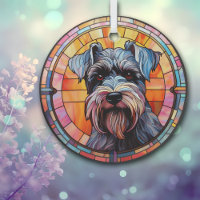 Gray Miniature Schnauzer Dog Stained