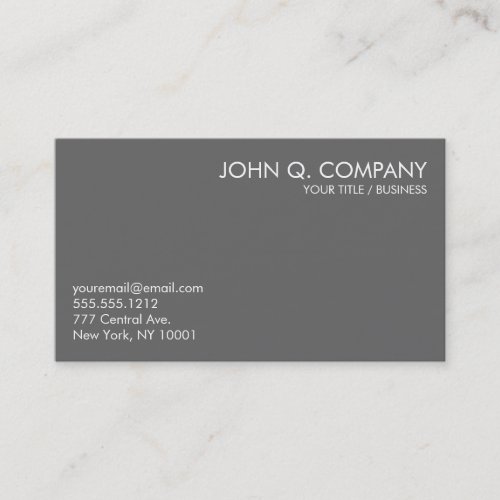 Gray Minimal Basic Business Card