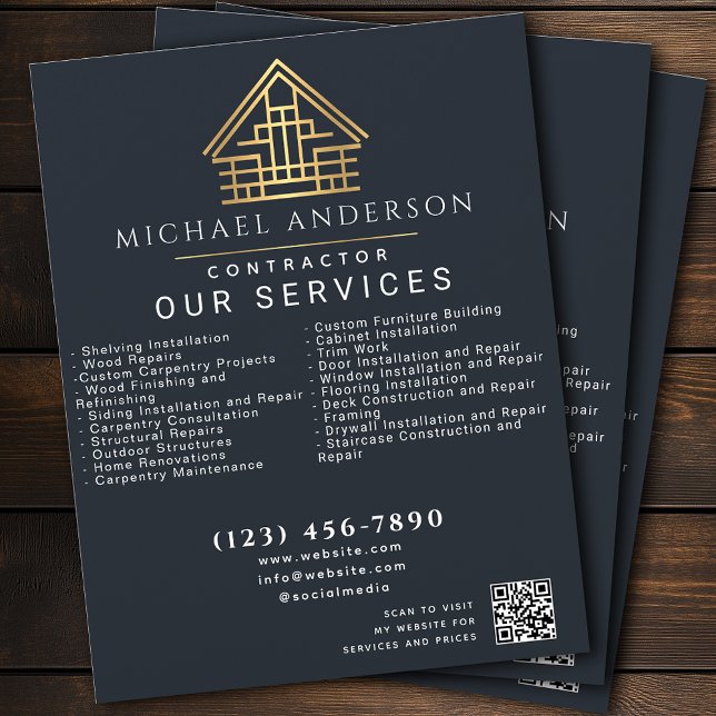 Gray Minimal Home Building Construction QR Code Flyer (Creator Uploaded)