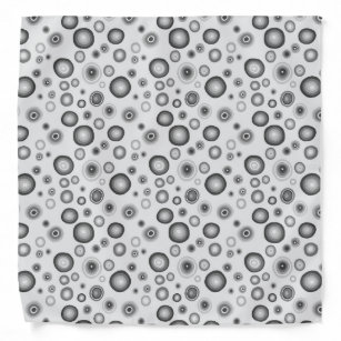 Gray Minimalist Bubbles Modern Circles Pattern Bandana