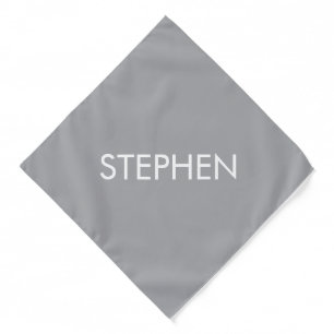 Gray minimalist custom name  bandana