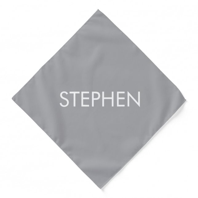 Gray minimalist custom name  bandana (Front)