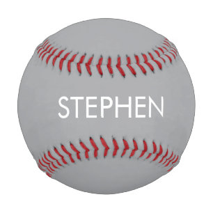 Gray minimalist custom name baseball