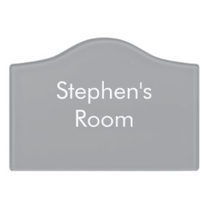 Gray minimalist custom name door sign