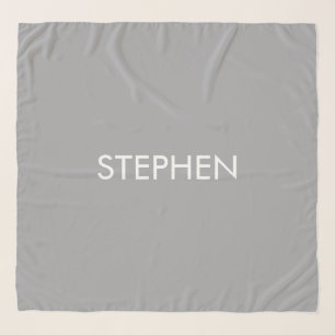 Gray minimalist custom name  scarf