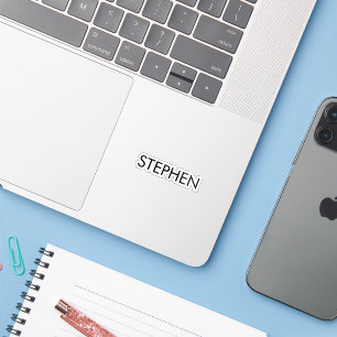 Gray minimalist custom name  sticker