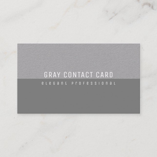 gray minimalist elegant and modern business card (Front)